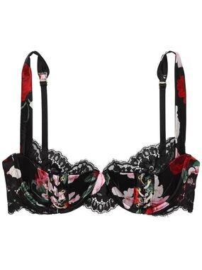 ATELIER x Victoria's Secret 34D Black Roses Balconette Bra